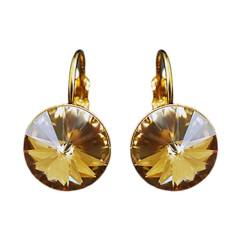 Auskarai "Klaris II (Auksinė Šešėlis)" su Swarovski™ kristalais